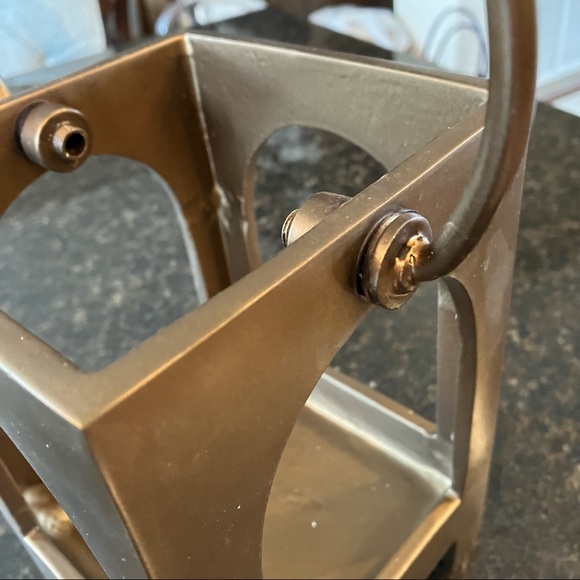 New Pottery Barn Danika Handcrafted Brass Lantern, Muted Gold Candle Holder, NWT - Picture 10 of 16